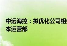 中远海控：拟优化公司组织架构设立供应链物流事业部、资本运营部