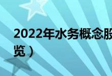 2022年水务概念股票有那些（水务龙头股一览）