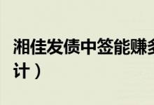 湘佳发债中签能赚多少（上市的时间及价格预计）