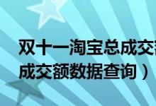双十一淘宝总成交额多少（天猫双十一2020成交额数据查询）