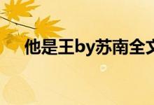 他是王by苏南全文免费（他是师洋吗?）