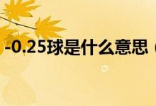 -0.25球是什么意思（受0.5/1球是什么意思）