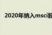 2020年纳入msci股票 msci有创业板的吗 