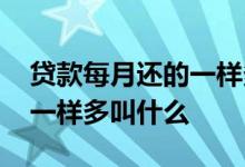 贷款每月还的一样多属于哪一种 贷款每年还一样多叫什么