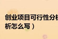 创业项目可行性分析模板（创业项目可行性分析怎么写）