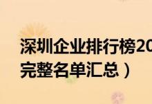 深圳企业排行榜2022新排名（前100强公司完整名单汇总）