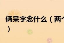 俩呆字念什么（两个呆‘呆呆’这个字怎么念）