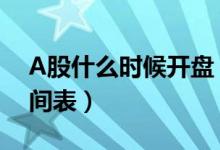 A股什么时候开盘（2021年全年股市开市时间表）