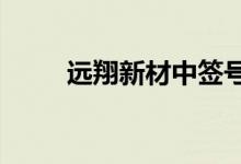 远翔新材中签号出炉：共1.56万个