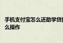 手机支付宝怎么还助学贷款流程 助学贷款还款手机支付宝怎么操作