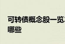 可转债概念股一览2021年可转债概念股票有哪些