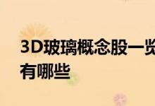 3D玻璃概念股一览2022年3D玻璃概念股票有哪些