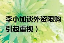 李小加谈外资限购（外资超买大族激光情况会引起重视）