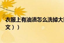 衣服上有油渍怎么洗掉大面积（衣服上有油渍怎么洗掉（图文））