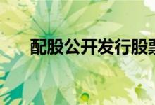 配股公开发行股票 公开配股什么意思 