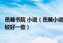岳麓书院 小说（岳麓小说网怎么样啊去写文呢还是说17K比较好一些）