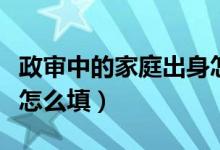 政审中的家庭出身怎么填（政审中的家庭出身怎么填）