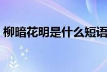 柳暗花明是什么短语（柳暗花明是什么意思）