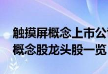 触摸屏概念上市公司有哪些（2022年触摸屏概念股龙头股一览）