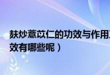麸炒薏苡仁的功效与作用及禁忌症（麸炒薏苡仁的作用与功效有哪些呢）