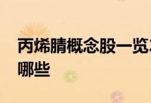 丙烯腈概念股一览2022年丙烯腈概念股票有哪些