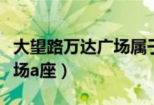 大望路万达广场属于哪个街道（大望路万达广场a座）