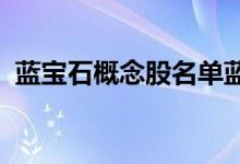 蓝宝石概念股名单蓝宝石概念股龙头有哪些