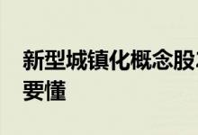 新型城镇化概念股2022年名单一览小白投资要懂
