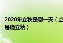 2020年立秋是哪一天（立秋是8月几日几点 今年是早立秋还是晚立秋）