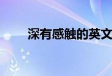 深有感触的英文（深有感触的意思）