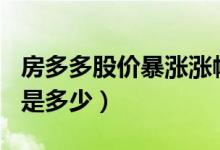 房多多股价暴涨涨幅1016.19%（房多多市值是多少）