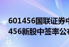 601456国联证券中签率多少（国联证券601456新股中签率公布）