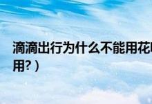 滴滴出行为什么不能用花呗付款（“滴滴出行”为什么不能用?）