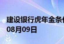 建设银行虎年金条价格今天多少一克 2022年08月09日