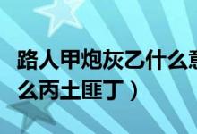 路人甲炮灰乙什么意思（路人甲炮灰乙什么什么丙土匪丁）