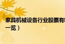 家具机械设备行业股票有哪些（家具机械设备上市公司名单一览）