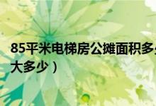 85平米电梯房公摊面积多少（95平方电梯房公摊面积应该是大多少）