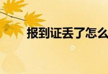 报到证丢了怎么办（报到证怎么用）