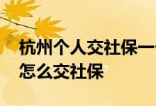 杭州个人交社保一个月需要多少钱 杭州个人怎么交社保 