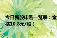 今日新股申购一览表：金徽股份2月11日申购指南（发行价格10.8元/股）