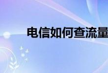 电信如何查流量（电信如何查流量）