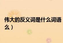 伟大的反义词是什么词语（伟大的反义词,伟大的反义词是什么）