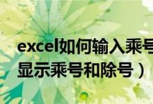 excel如何输入乘号和除号（怎么在EXCEL中显示乘号和除号）