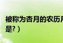 被称为杏月的农历月份是（被称为杏月的月份是?）