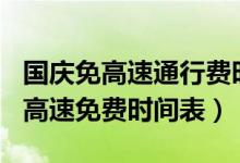 国庆免高速通行费时间2020（2020中秋国庆高速免费时间表）