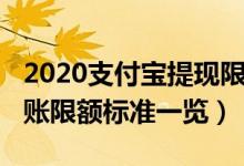 2020支付宝提现限额是多少（2020支付宝转账限额标准一览）