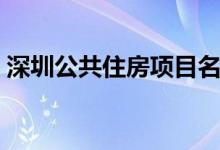 深圳公共住房项目名单（深圳公共住房售价）