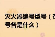 灭火器编号型号（在灭火器型号中灭火器的代号各是什么）