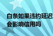 白条如果违约延迟还款会怎么样 提前还白条会影响信用吗