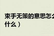 束手无策的意思怎么解释（束手无策的意思是什么）